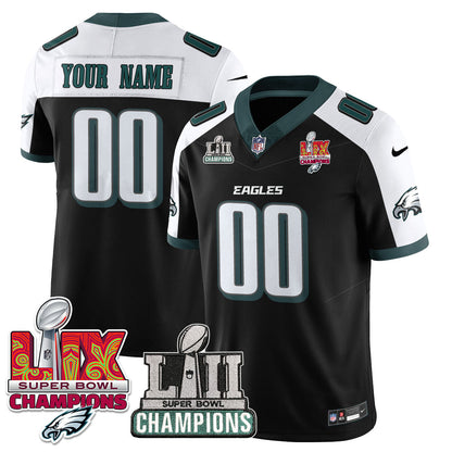 Custom Name/Gender PHI LII-LIX Super Bowl Champions Vapor Limited Jersey - All Stitched