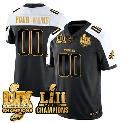 Custom Name/Gender PHI LII-LIX Super Bowl Champions Vapor Limited Jersey - All Stitched