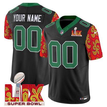 PHI Kelly Green Super Bowl LIX Style Vapor Limited Custom Jersey - All Stitched