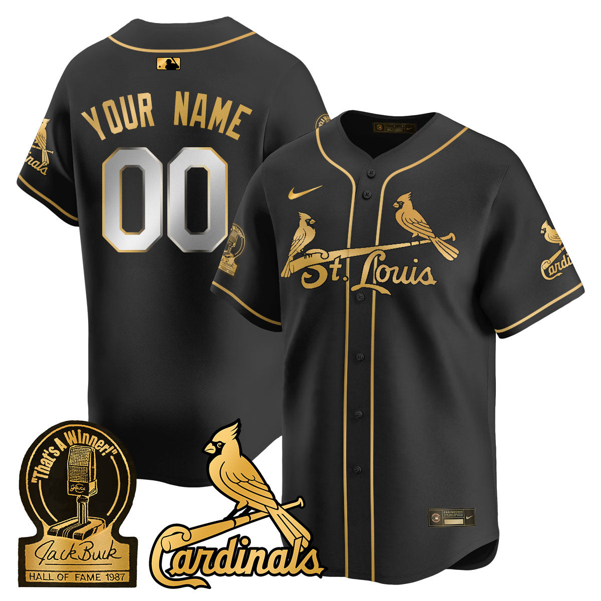 Custom Gender/Name St. Louis Cardinals Jack Buck Limited Jersey - All Stitched