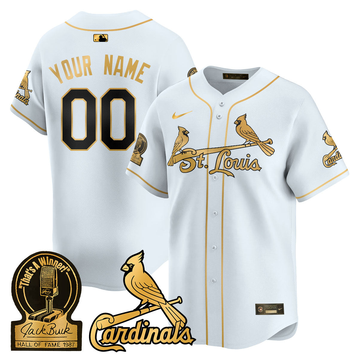 Custom Gender/Name St. Louis Cardinals Jack Buck Limited Jersey - All Stitched