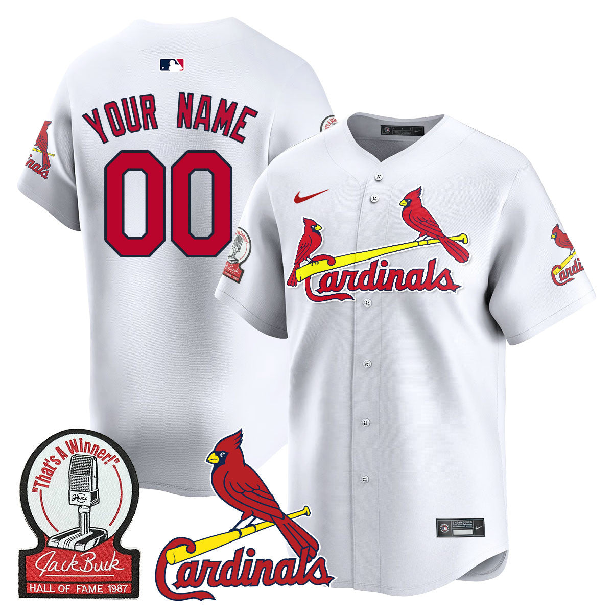 Custom Gender/Name St. Louis Cardinals Jack Buck Limited Jersey - All Stitched