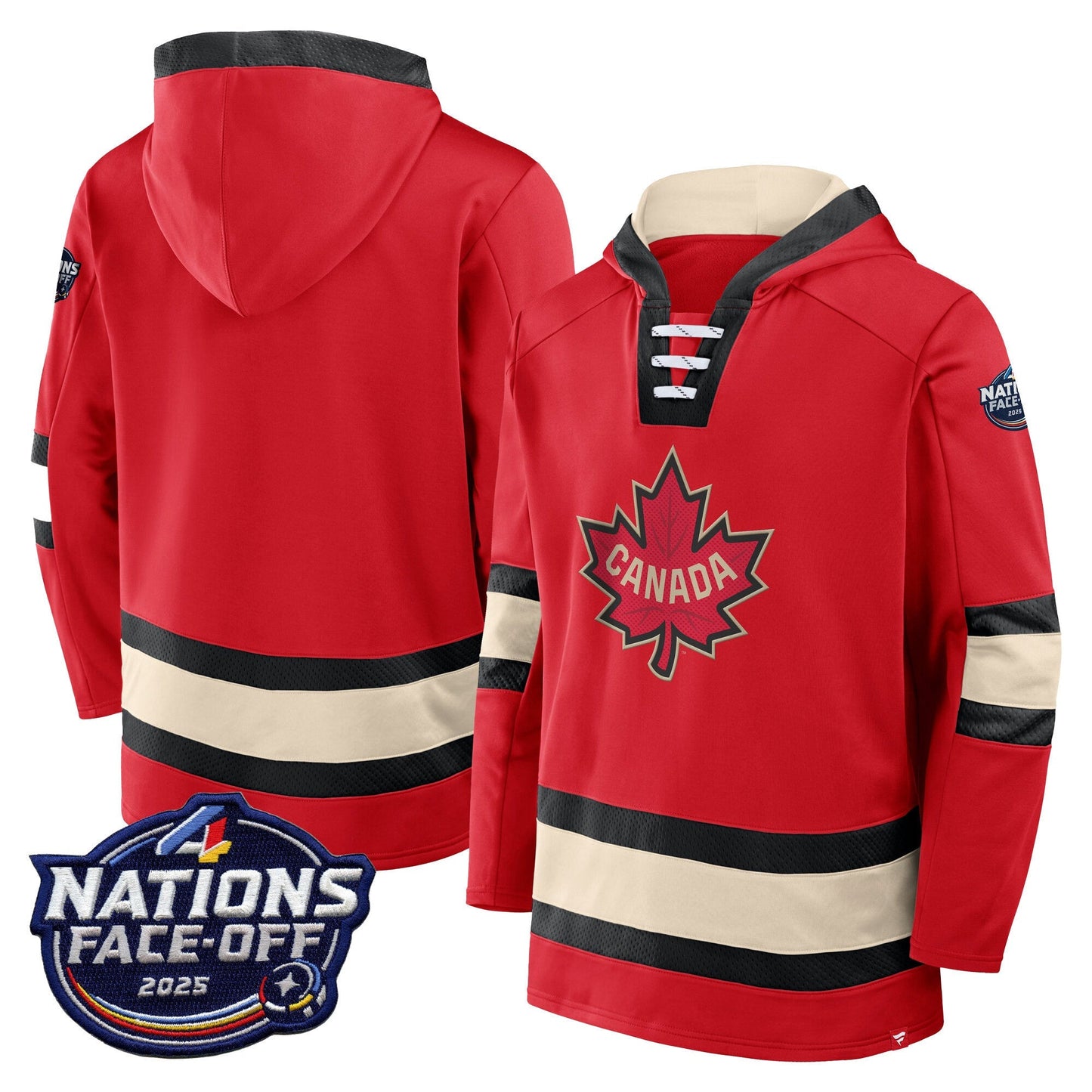 Canada 4 Nations Face-Off 2025 Inside Line Pullover Hoodie - All Stitched