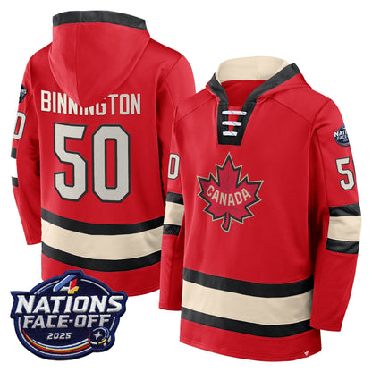 Canada 4 Nations Face-Off 2025 Inside Line Pullover Hoodie - All Stitched