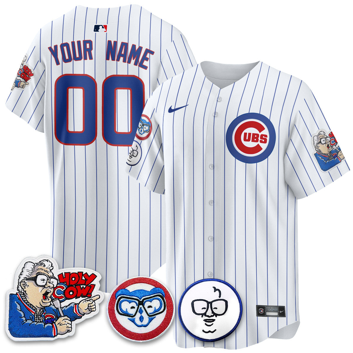 Custom Gender/Name Chicago Cubs Limited Jersey - Harry Caray "Holy Cow" Patch - All Stitched