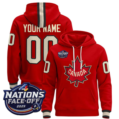 Canada 4 Nations Face-Off 2025 Custom Pullover Hoodie - All Stitched