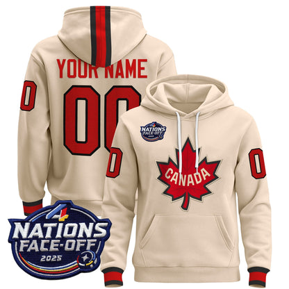Canada 4 Nations Face-Off 2025 Custom Pullover Hoodie - All Stitched
