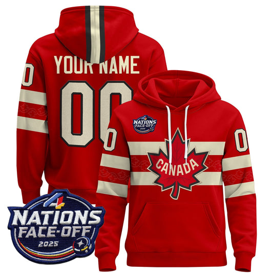 Canada 4 Nations Face-Off 2025 Custom Pullover Hoodie V2 - All Stitched