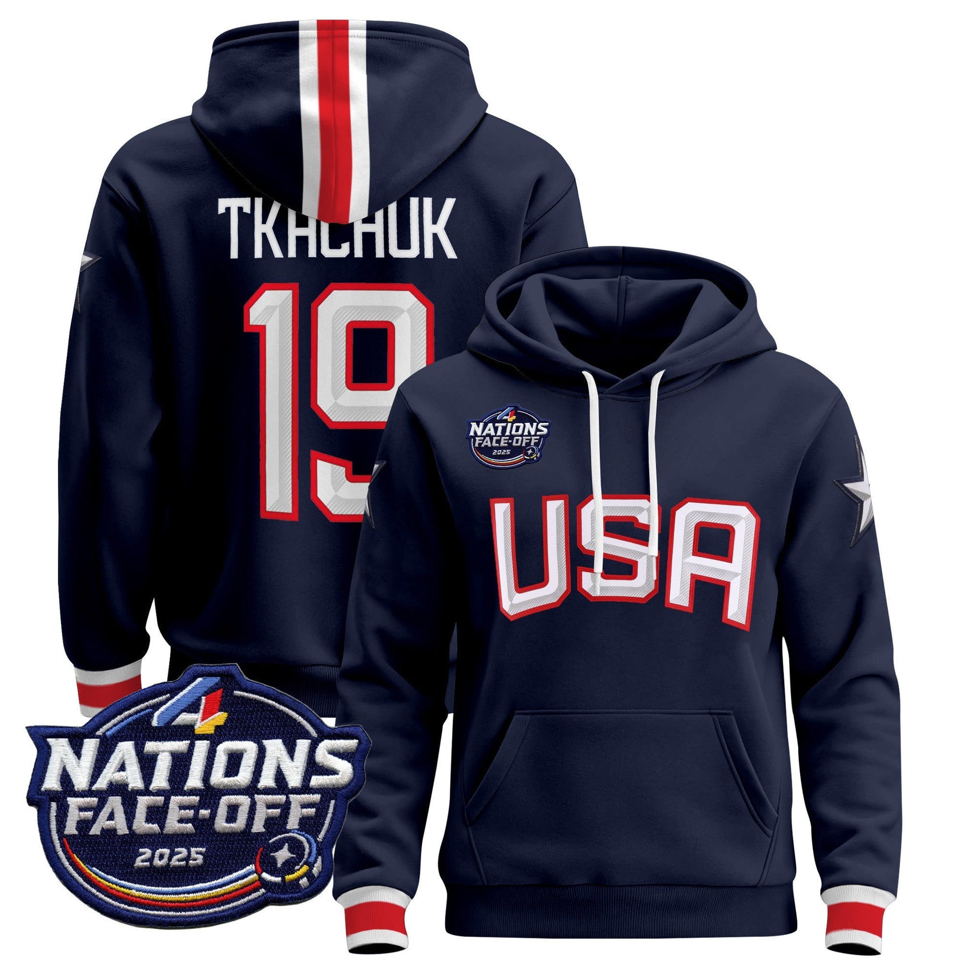 Men's USA 4 Nations Face-Off 2025 Pullover Hoodie - All Stitched