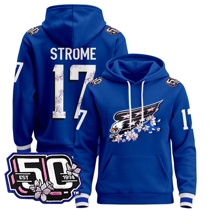 Men's Washington Capitals 50th Anniversary Cherry Blossom Pullover Hoodie - All Stitched