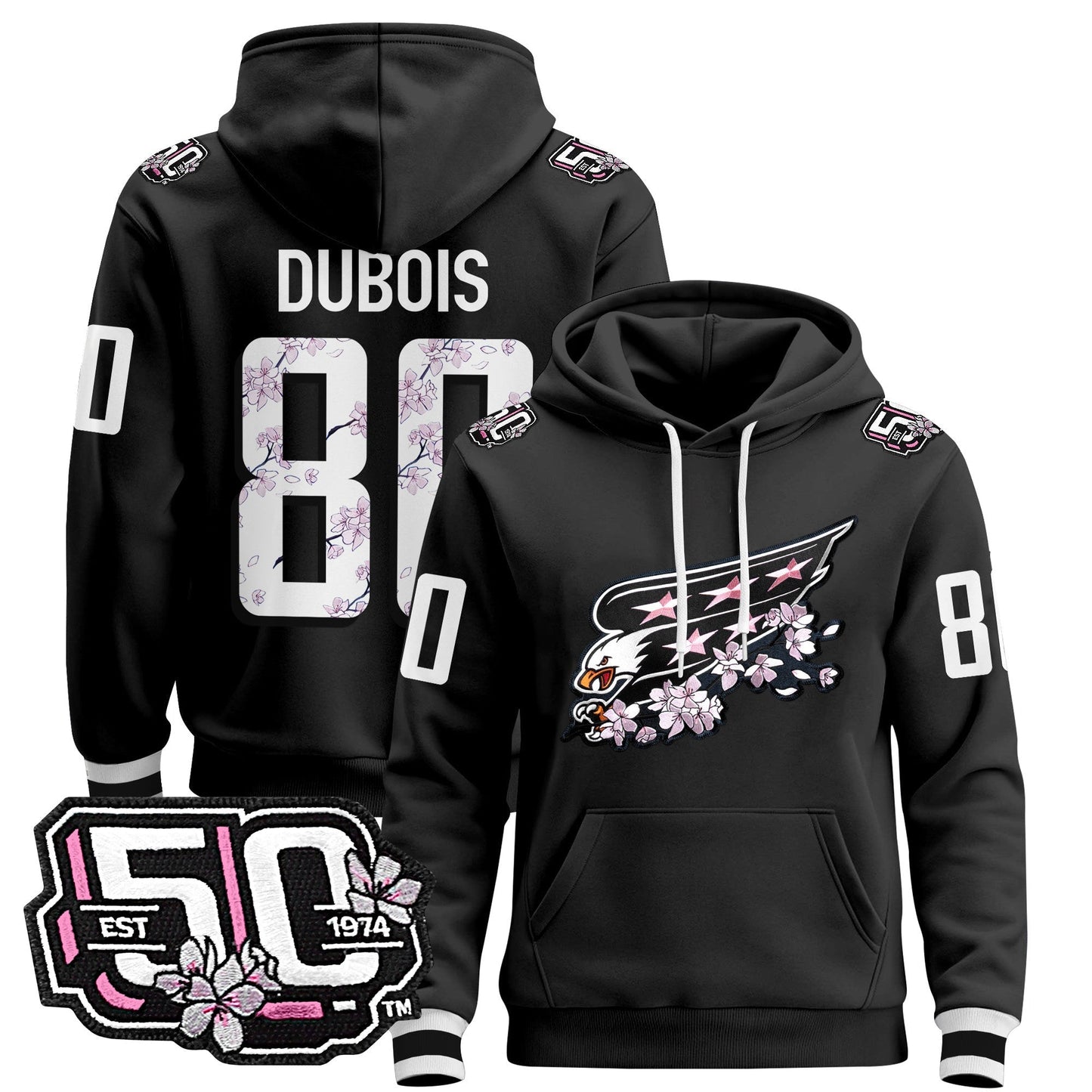Men's Washington Capitals 50th Anniversary Cherry Blossom Pullover Hoodie - All Stitched