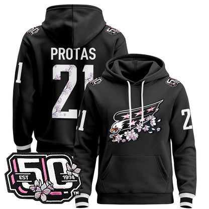 Men's Washington Capitals 50th Anniversary Cherry Blossom Pullover Hoodie - All Stitched