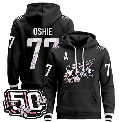 Men's Washington Capitals 50th Anniversary Cherry Blossom Pullover Hoodie - All Stitched