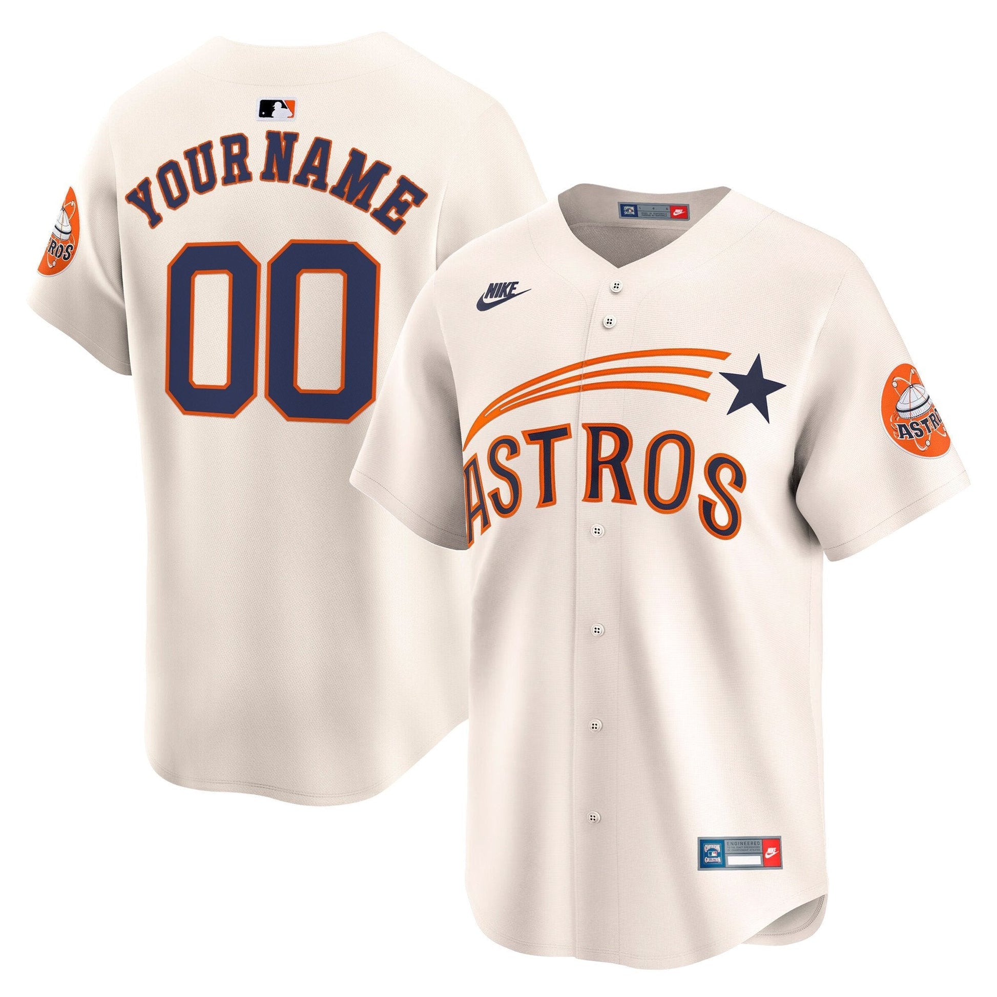 Houston Astros Throwback Cooperstown Vapor Premier Limited Custom Jersey - All Stitched