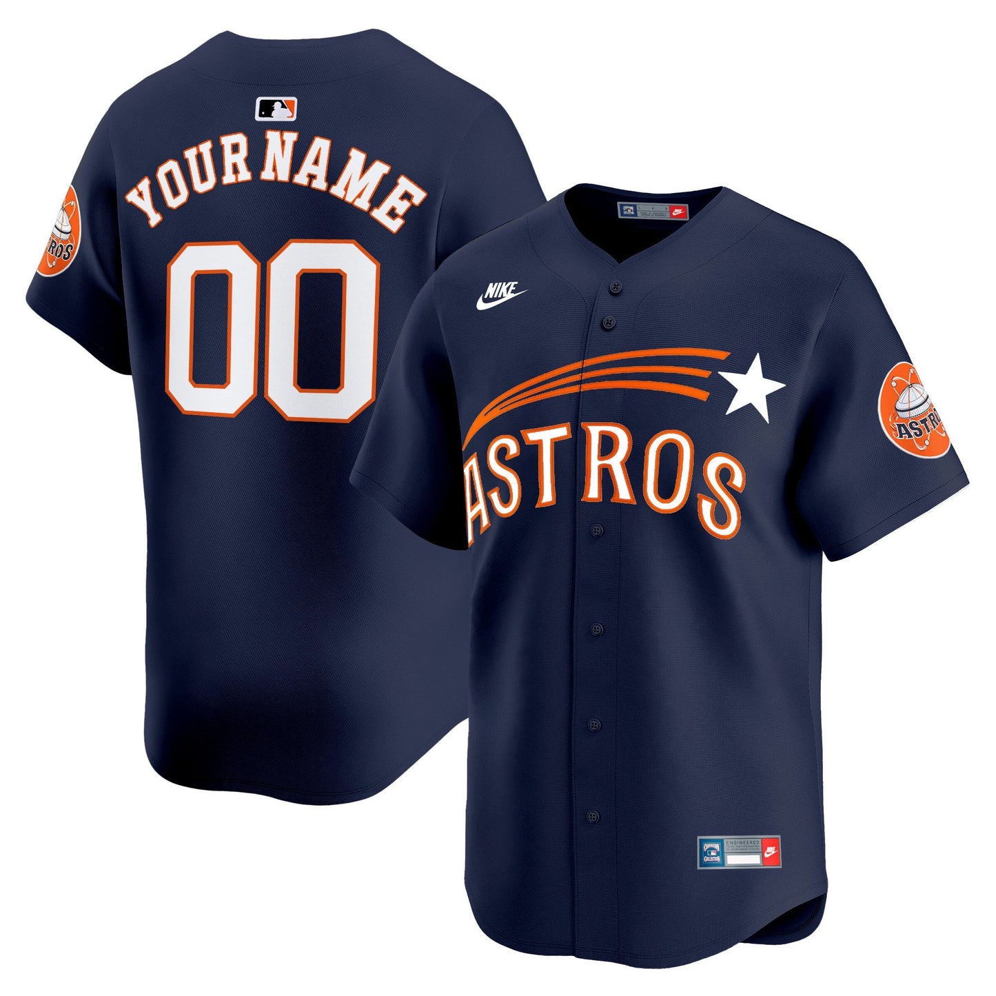 Houston Astros Throwback Cooperstown Vapor Premier Limited Custom Jersey - All Stitched