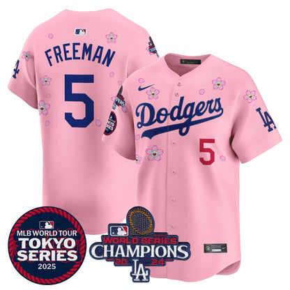 Men's Dodgers Tokyo Series 2025 World Series Champions Patch Vapor Premier Limited Jersey - Stitched