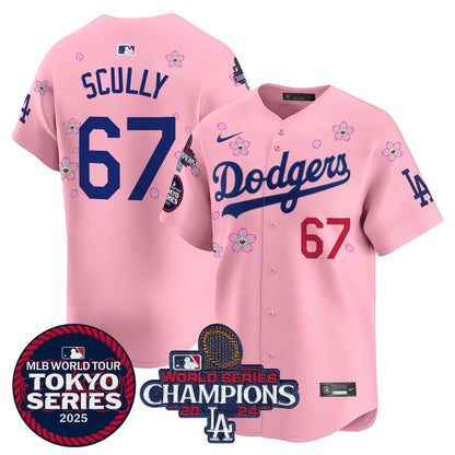 Men's Dodgers Tokyo Series 2025 World Series Champions Patch Vapor Premier Limited Jersey - Stitched