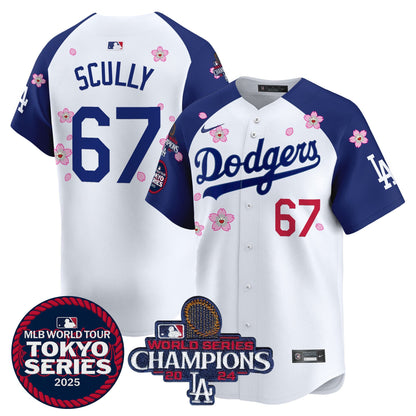 Men's Dodgers Tokyo Series 2025 World Series Champions Patch Vapor Premier Limited Jersey - Stitched