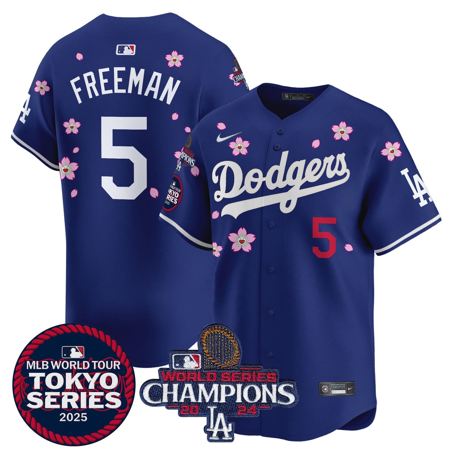 Men's Dodgers Tokyo Series 2025 World Series Champions Patch Vapor Premier Limited Jersey - Stitched