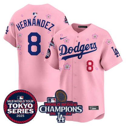 Men's Dodgers Tokyo Series 2025 World Series Champions Patch Vapor Premier Limited Jersey - Stitched