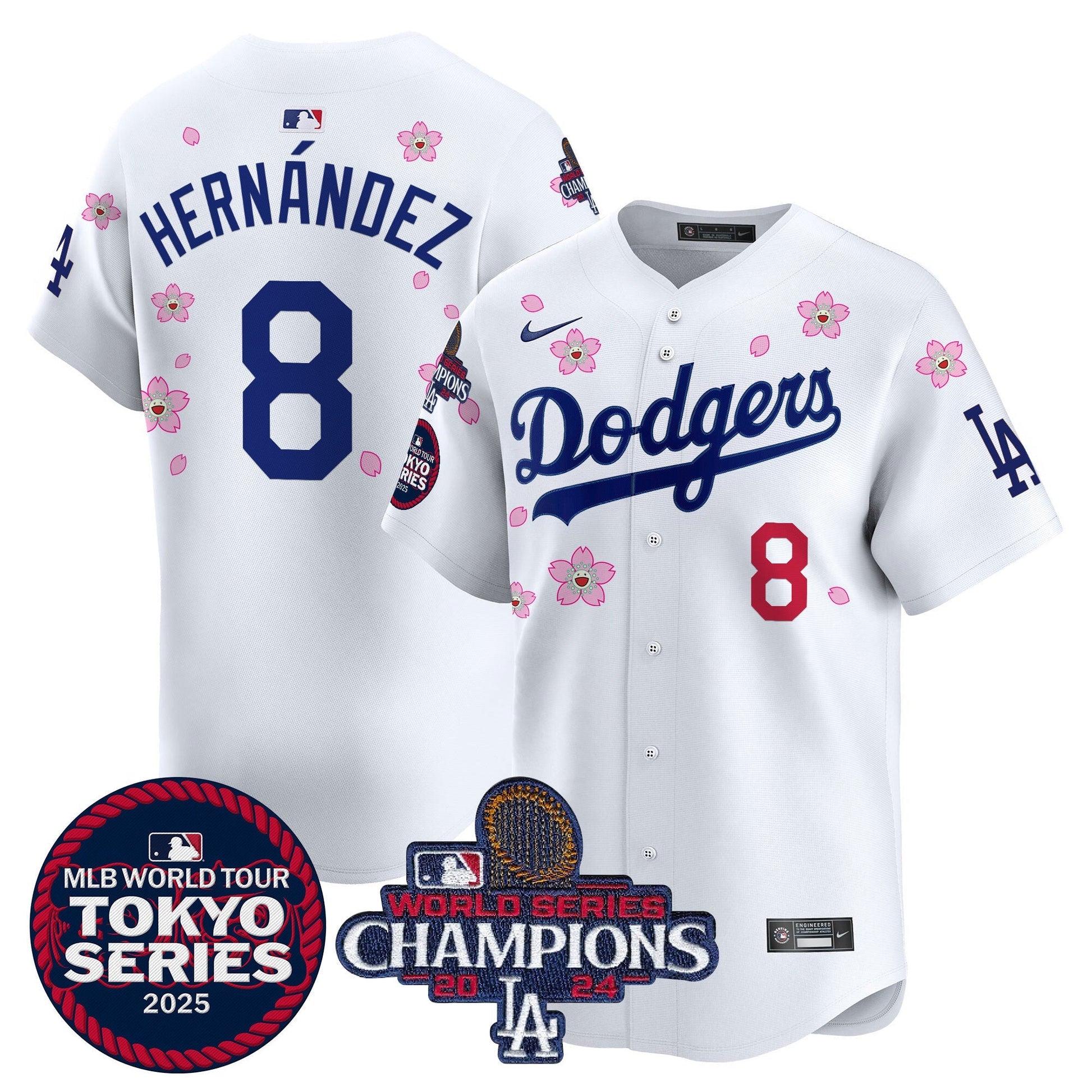 Men's Dodgers Tokyo Series 2025 World Series Champions Patch Vapor Premier Limited Jersey - Stitched