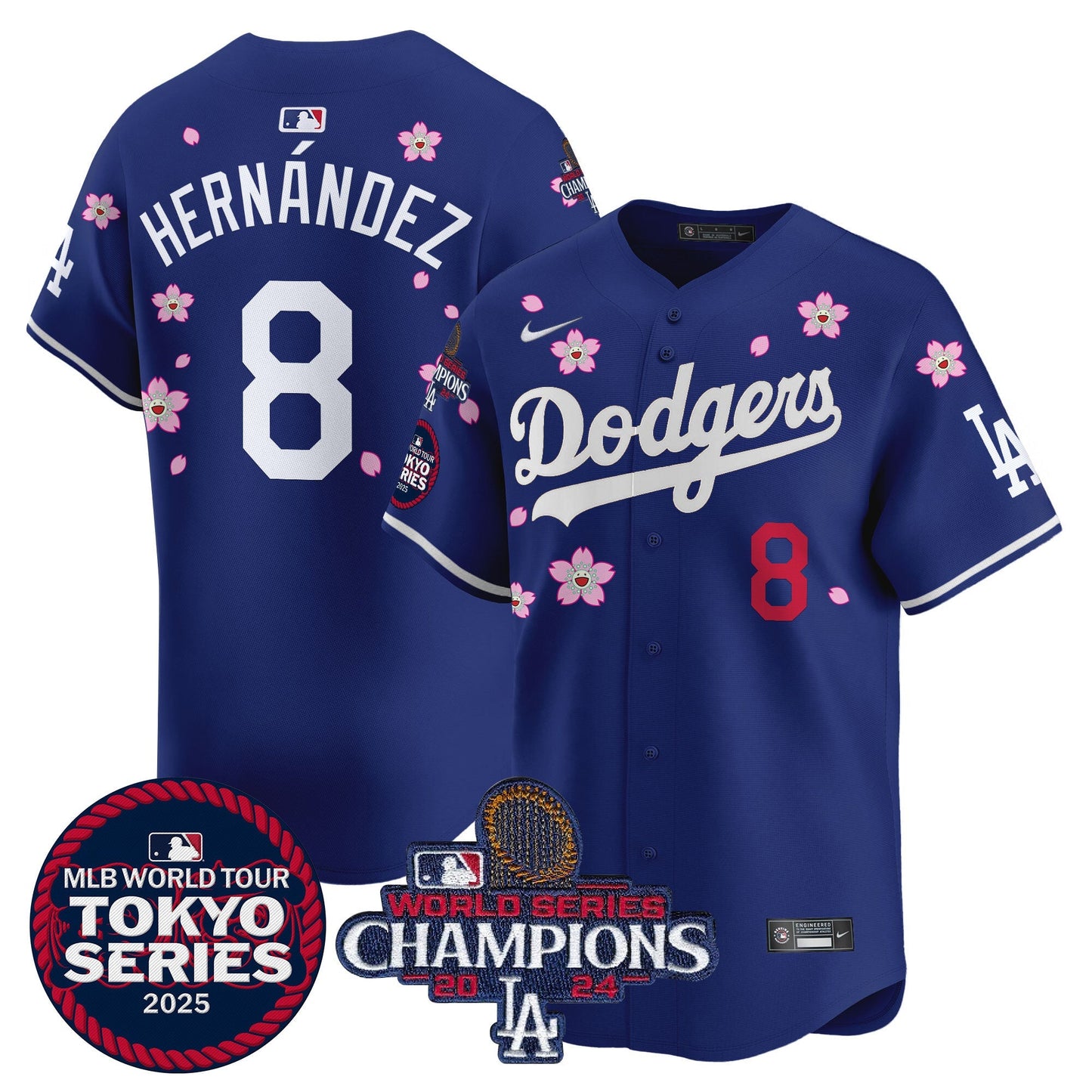 Men's Dodgers Tokyo Series 2025 World Series Champions Patch Vapor Premier Limited Jersey - Stitched