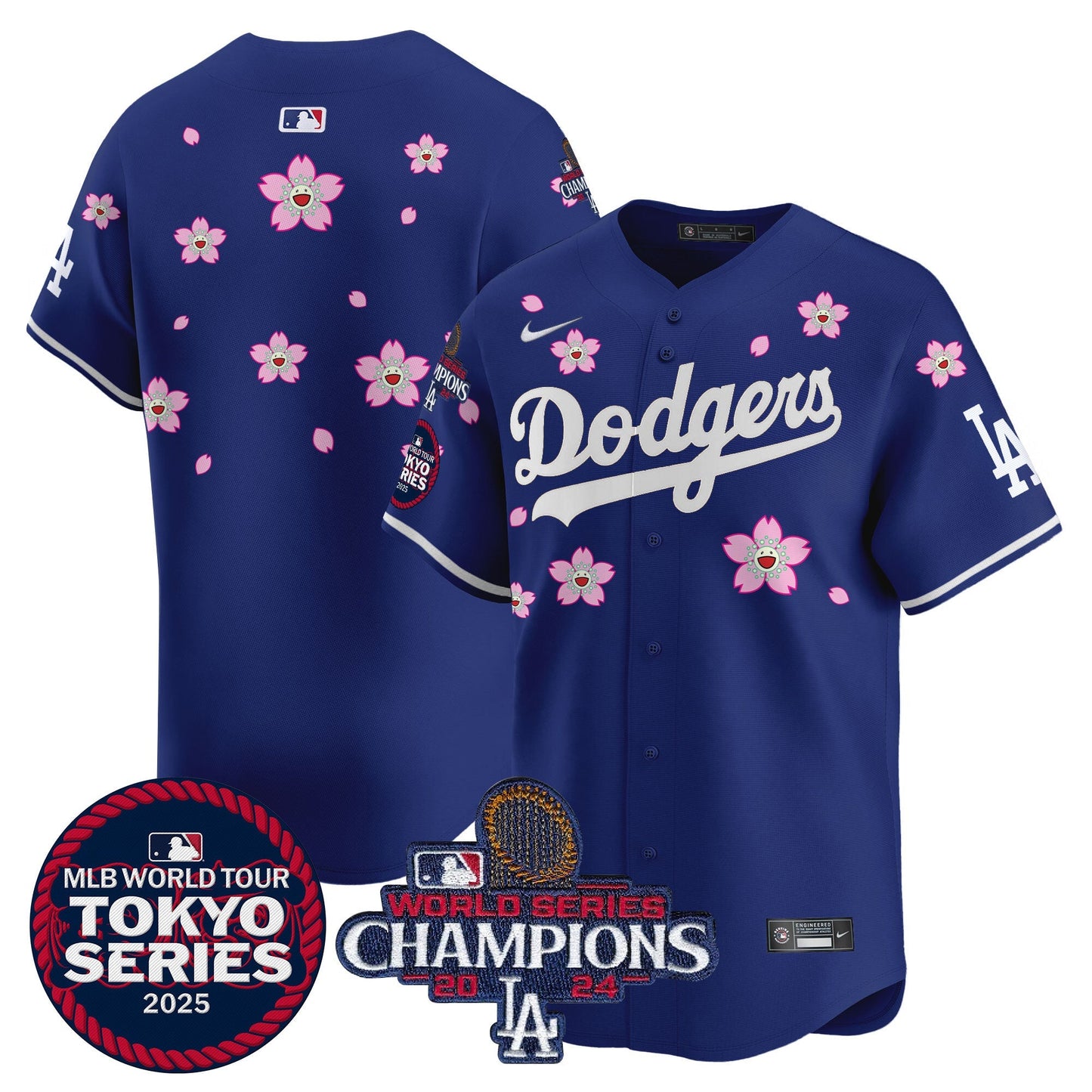 Men's Dodgers Tokyo Series 2025 World Series Champions Patch Vapor Premier Limited Jersey - Stitched