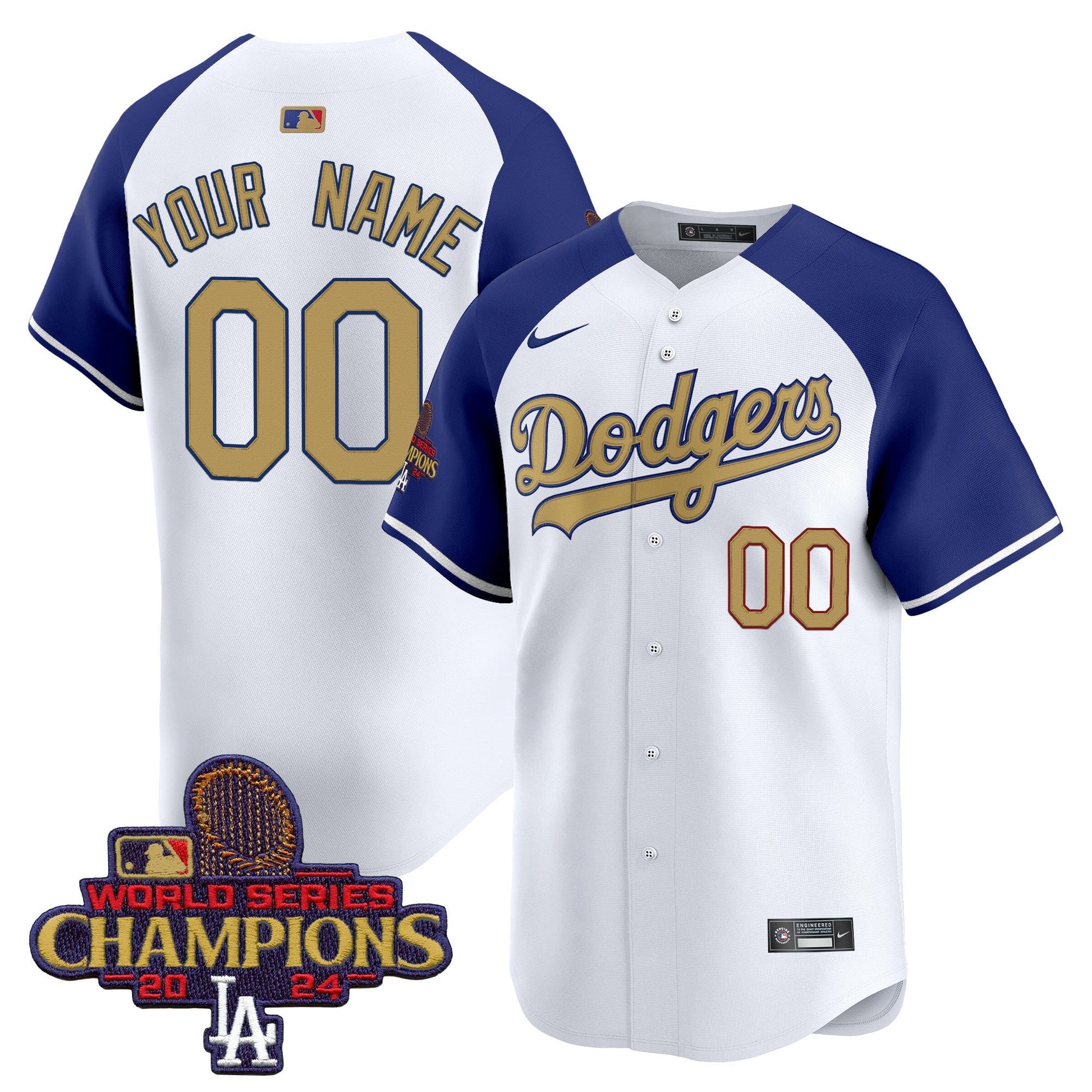Dodgers 2025 Gold Vapor Premier Limited Custom Jersey - All Stitched