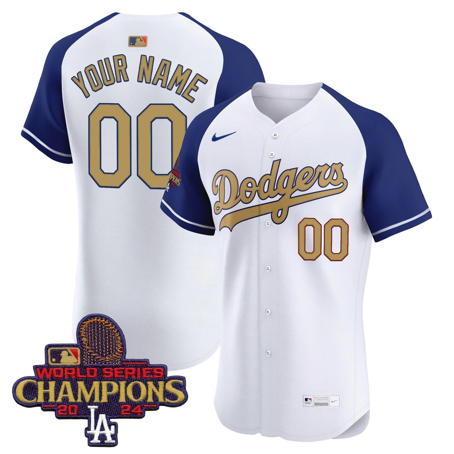 Dodgers 2025 Gold Vapor Premier Elite Custom Jersey - All Stitched