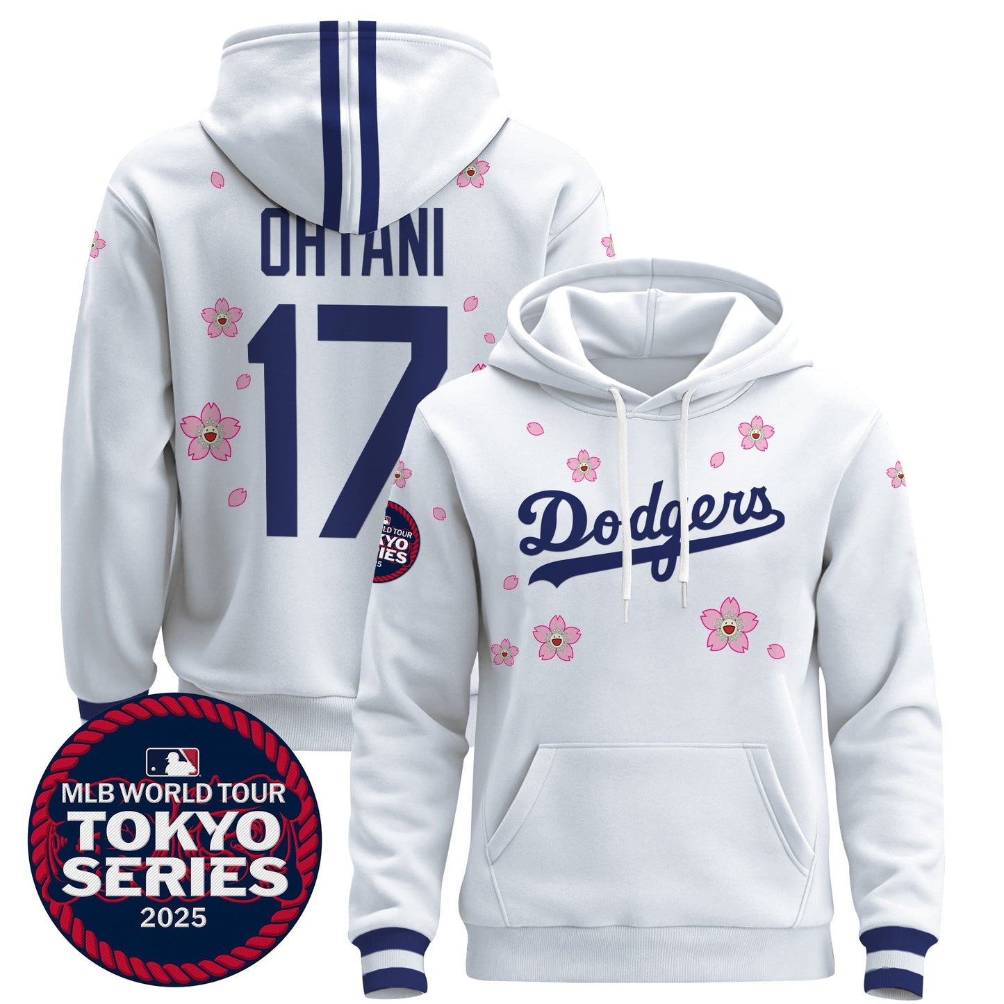Men's Dodgers Tokyo Series 2025 Pullover Hoodie V2 - All Stitched
