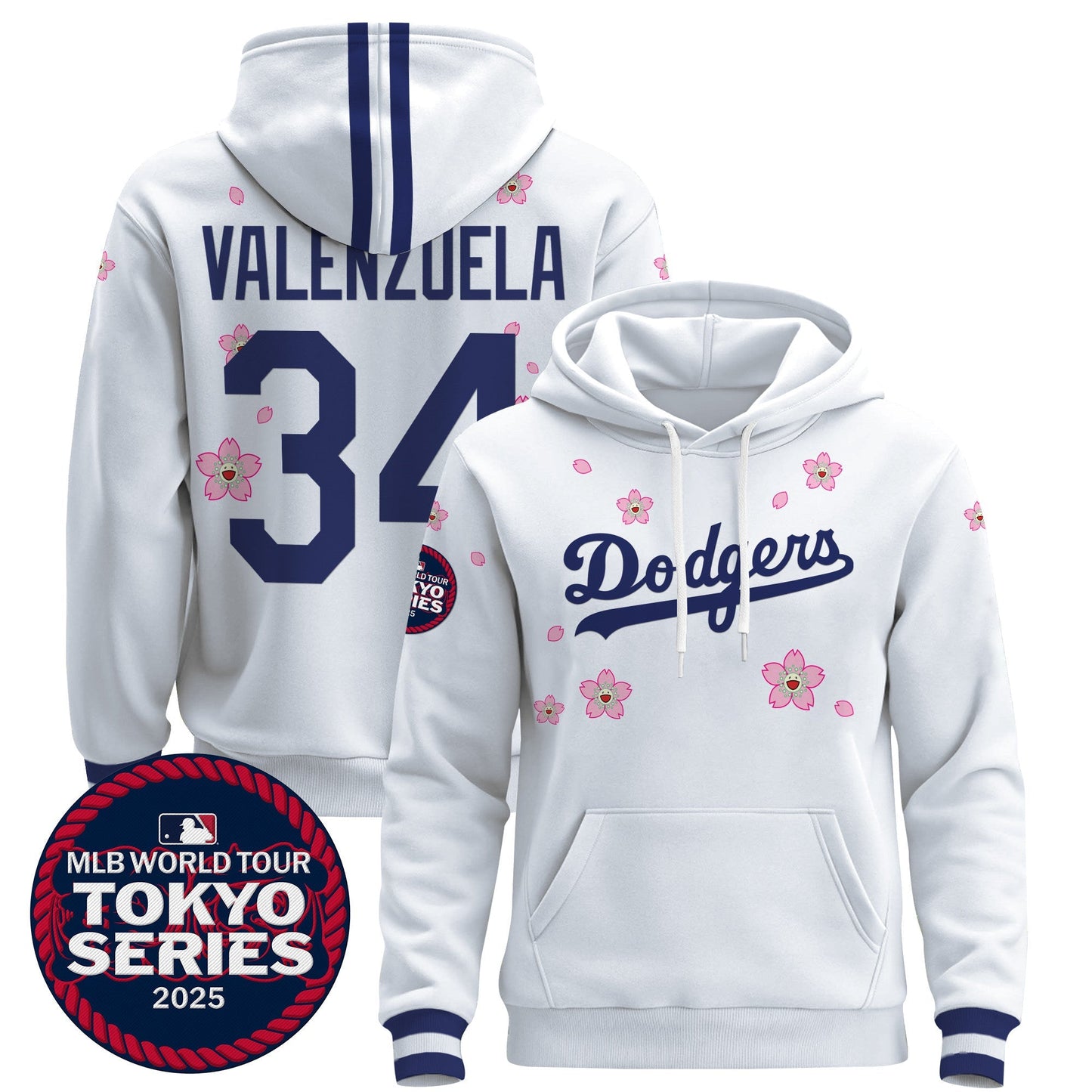 Men's Dodgers Tokyo Series 2025 Pullover Hoodie V2 - All Stitched