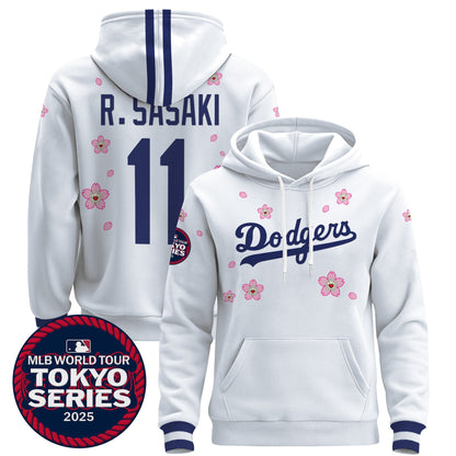 Men's Dodgers Tokyo Series 2025 Pullover Hoodie V2 - All Stitched