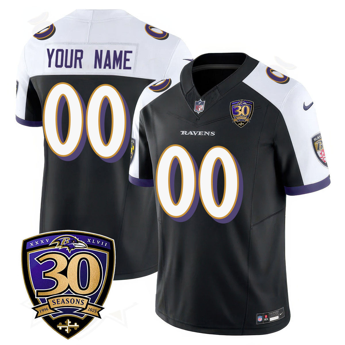 Custom Gender/Name Baltimore Ravens Limited 30th Season Jersey - All Stitched