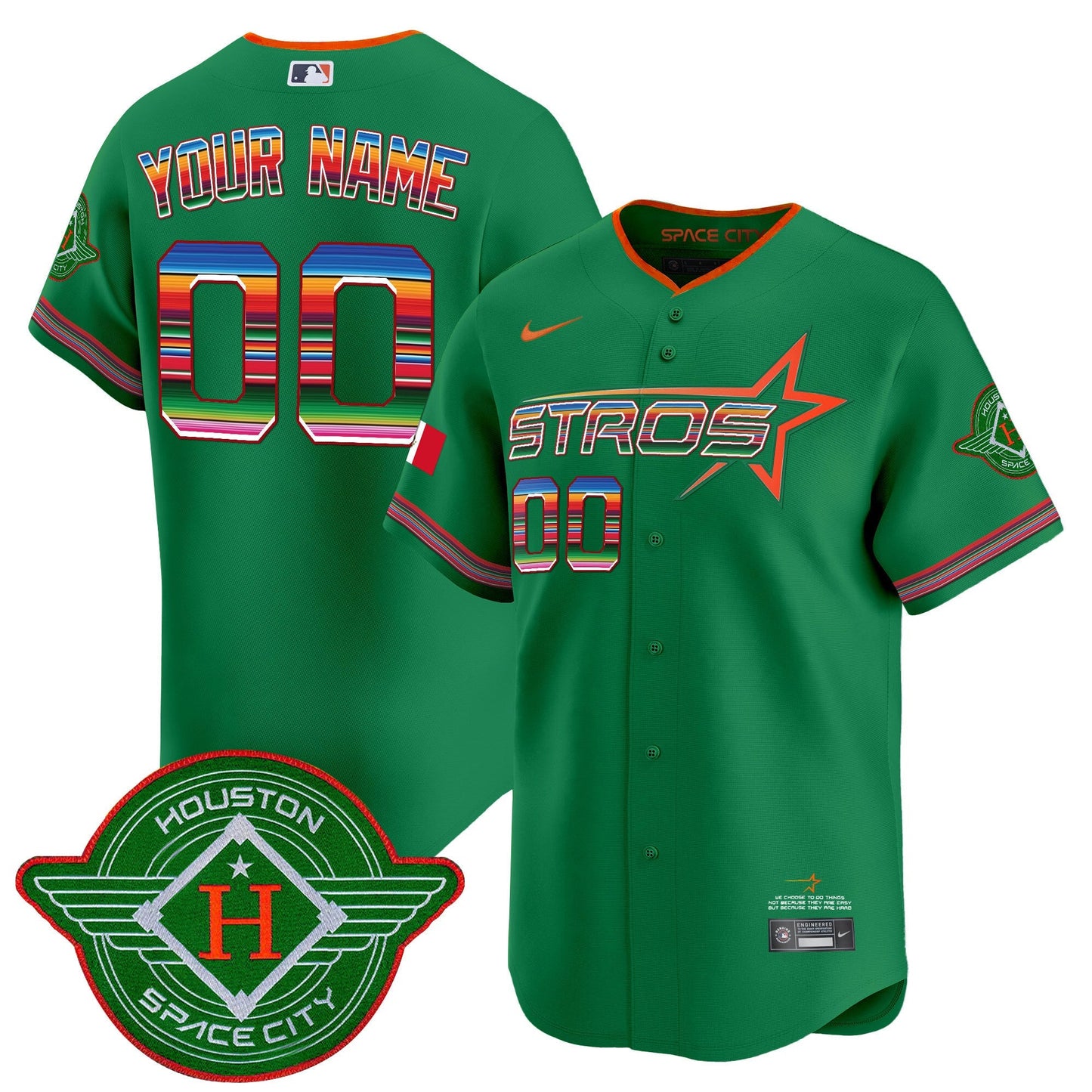 Astros 2025 City Connect Mexico Vapor Premier Limited Custom Jersey - All Stitched