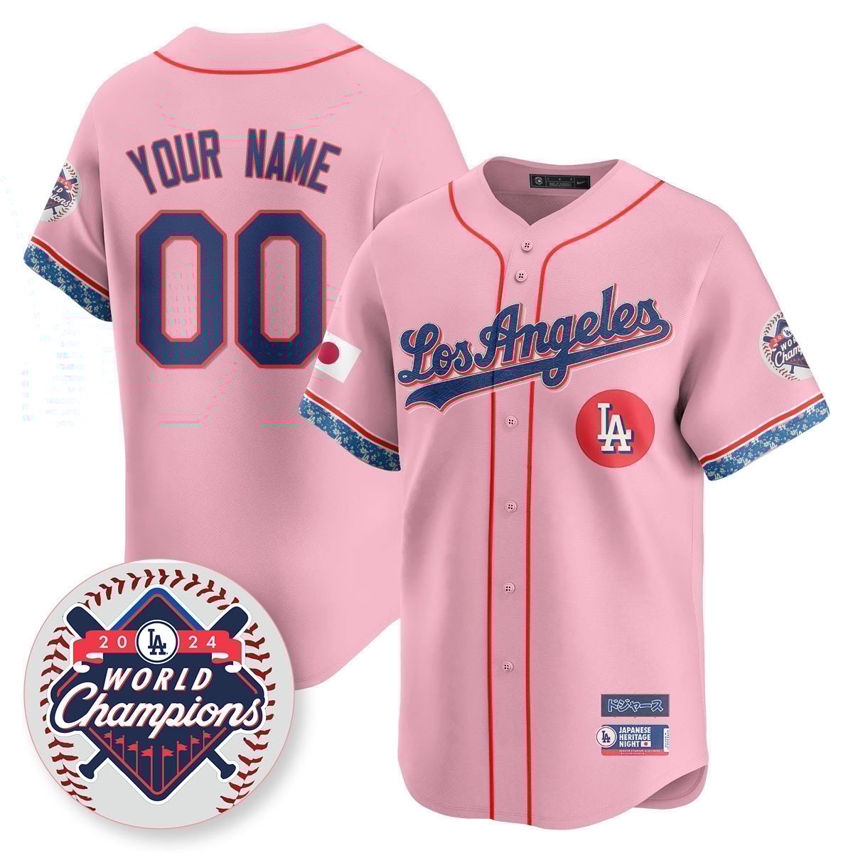 Custom Gender/Name Men's Los Angeles Dodgers Japanese Heritage Night Jersey - All Stitched