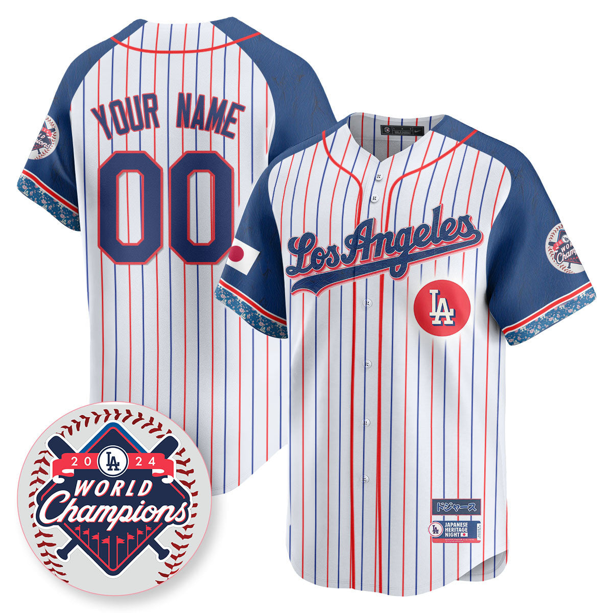 Custom Gender/Name Men's Los Angeles Dodgers Japanese Heritage Night Jersey - All Stitched