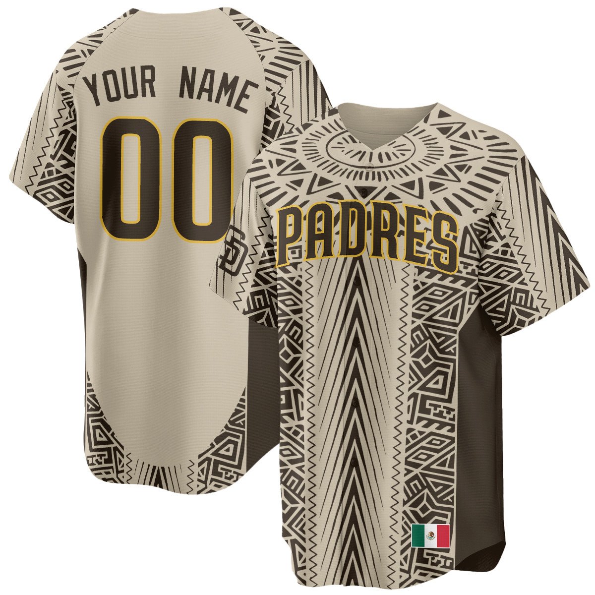 Custom Gender/Name San Diego Padres Mexican Heritage Jersey - All Stitched