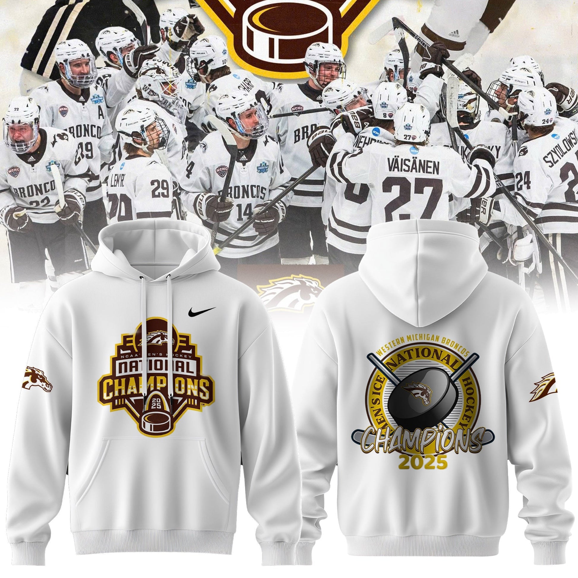 Western Michigan Broncos 2025 National Champions Patch Premium Hoodie