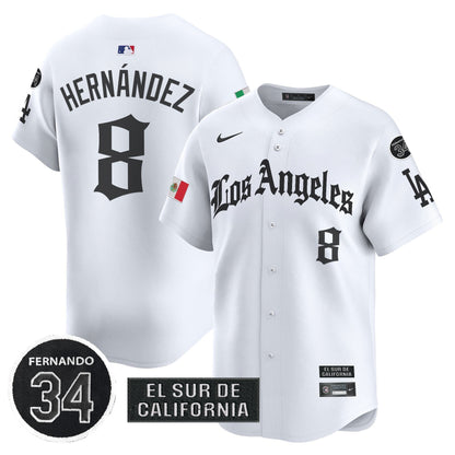 Men's Dodgers Mexico 2025 LA Gothic Style Patch Vapor Premier Limited Jersey - All Stitched