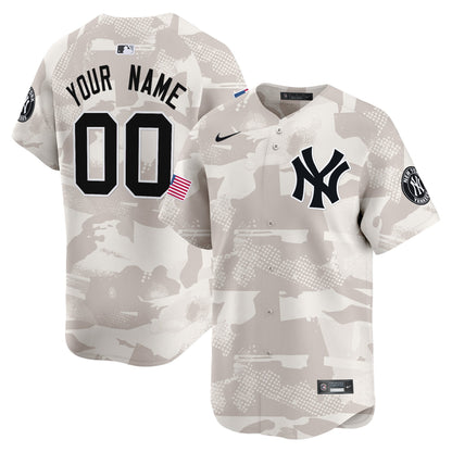New York Yankees 2025 Armed Forces Day Vapor Premier Limited Custom Jersey - Stitched