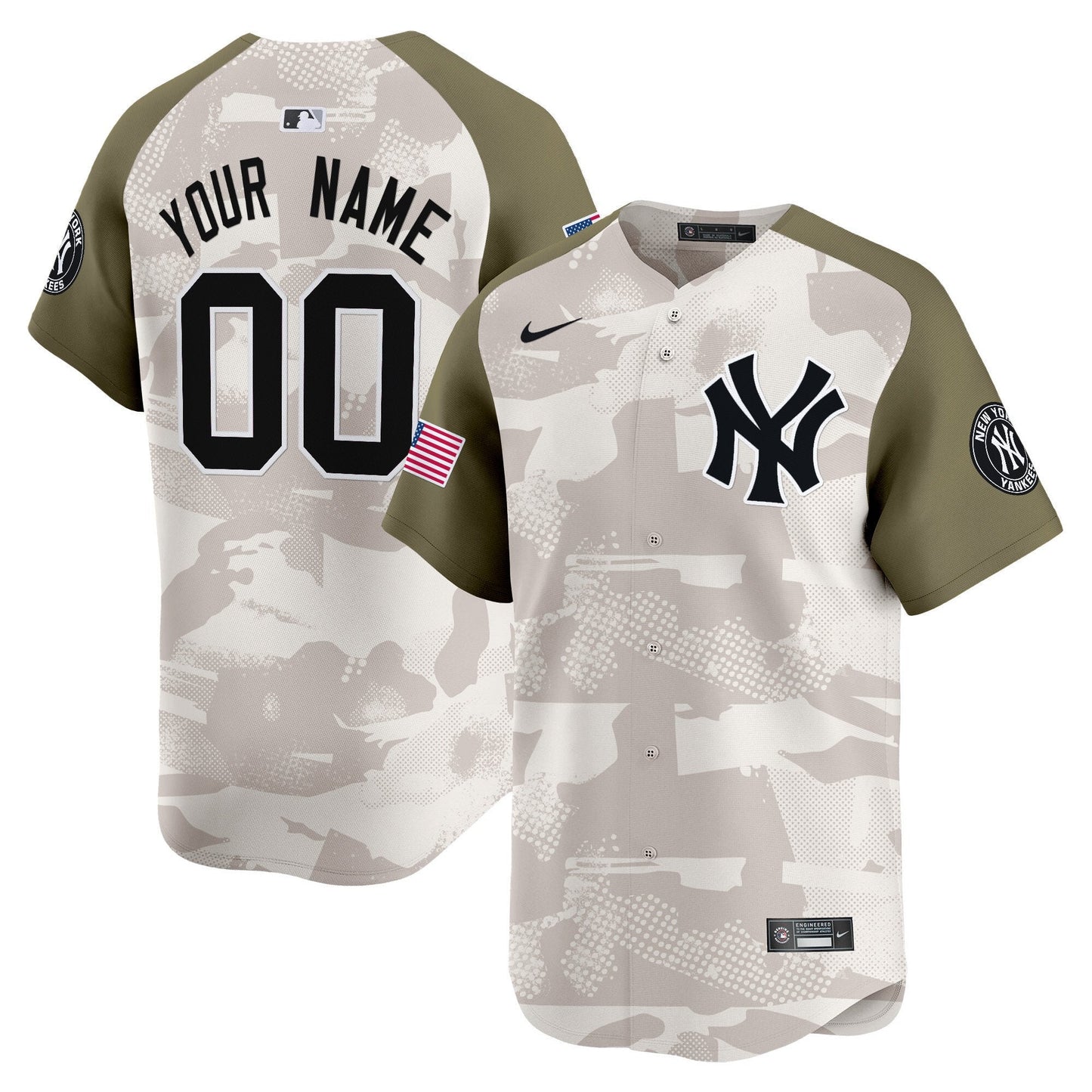 New York Yankees 2025 Armed Forces Day Vapor Premier Limited Custom Jersey - Stitched
