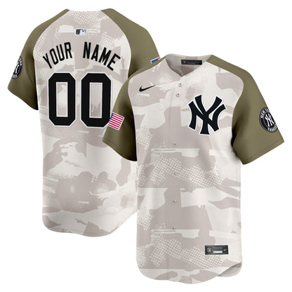 New York Yankees 2025 Armed Forces Day Vapor Premier Limited Custom Jersey - Stitched