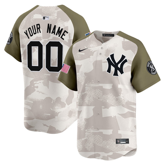 New York Yankees 2025 Armed Forces Day Vapor Premier Limited Custom Jersey - Stitched