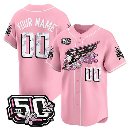 2025 Washington Capitals 50th Anniversary Cherry Blossom Style Vapor Premier Limited Custom Jersey - All Stitched