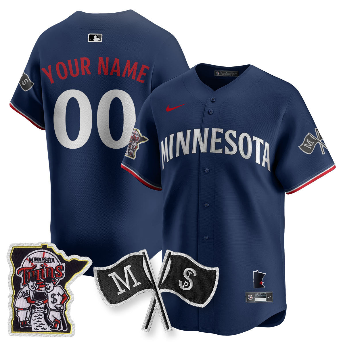 Custom Name/Gender Minnesota Twins Alternate Limited Jersey - All Stitched