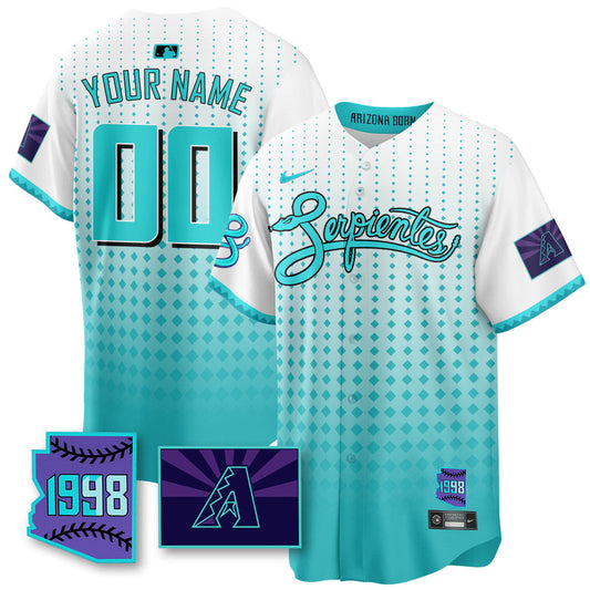 Custom Name/Gender Arizona Diamondbacks Purple for Second “Serpientes” City Connect Jersey - All Stitched
