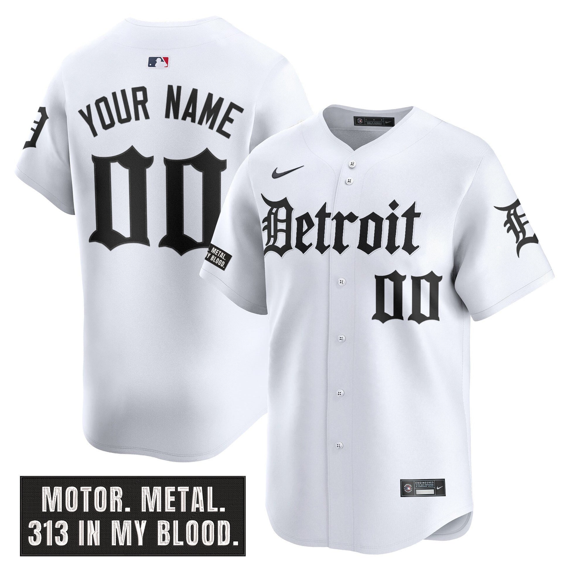 Detroit Tigers 'Motor Gothic Edition' Vapor Premier Limited Custom Jersey - All Stitched