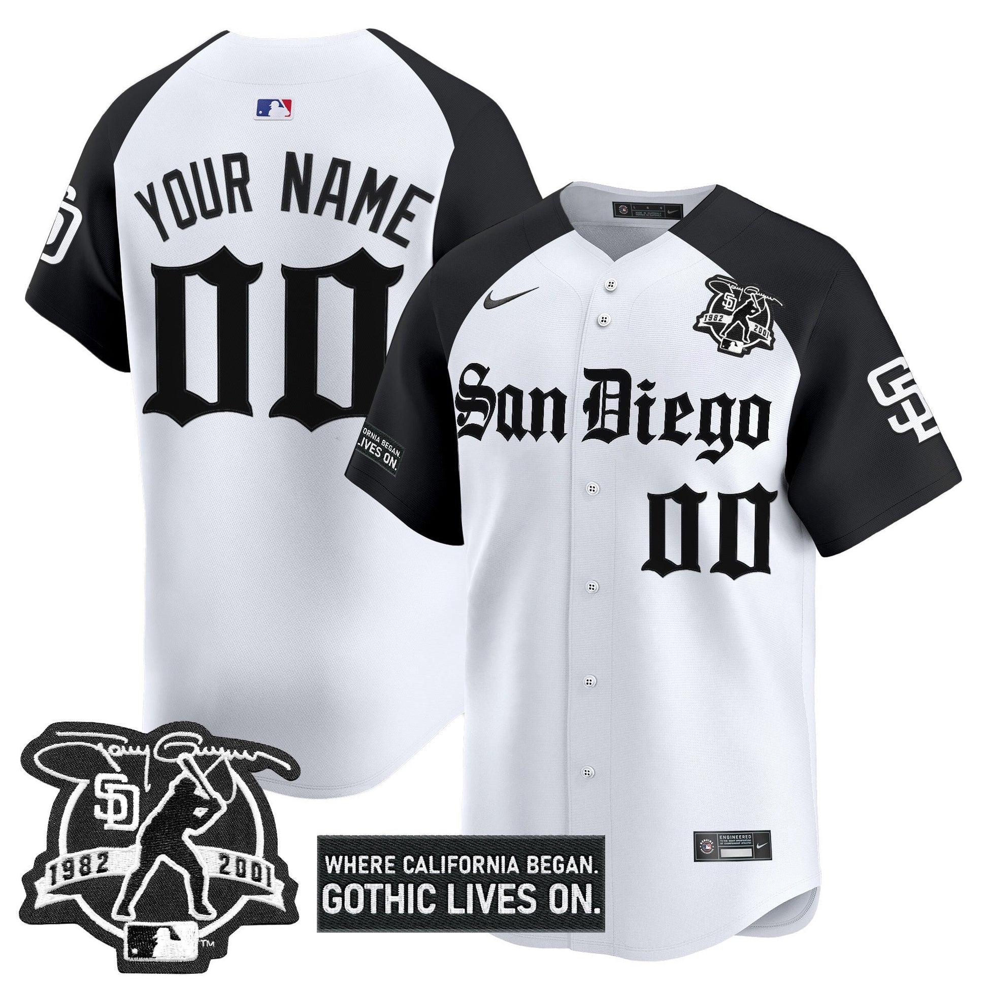 San Diego Padres 'Gothic Edition' Vapor Premier Limited Custom Jersey - All Stitched
