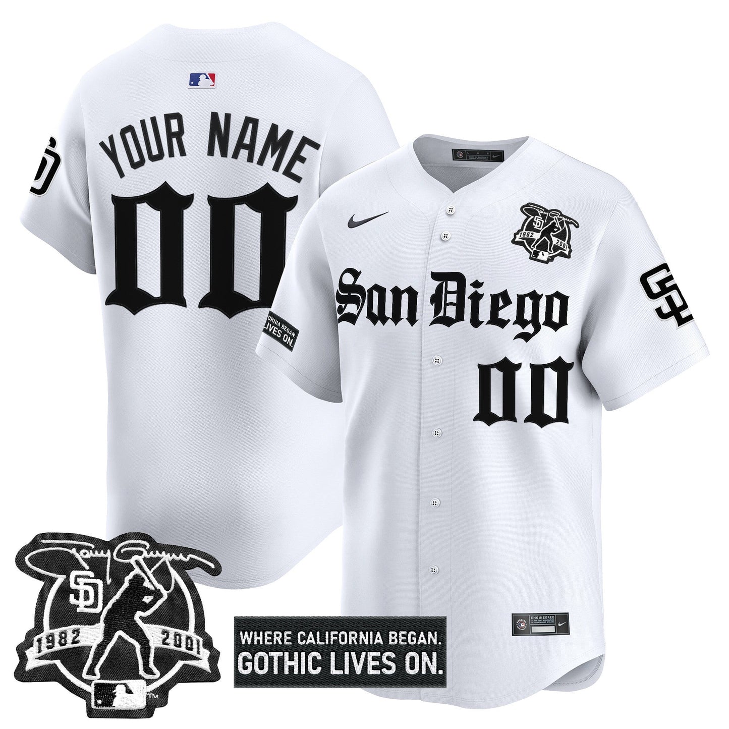 San Diego Padres 'Gothic Edition' Vapor Premier Limited Custom Jersey - All Stitched