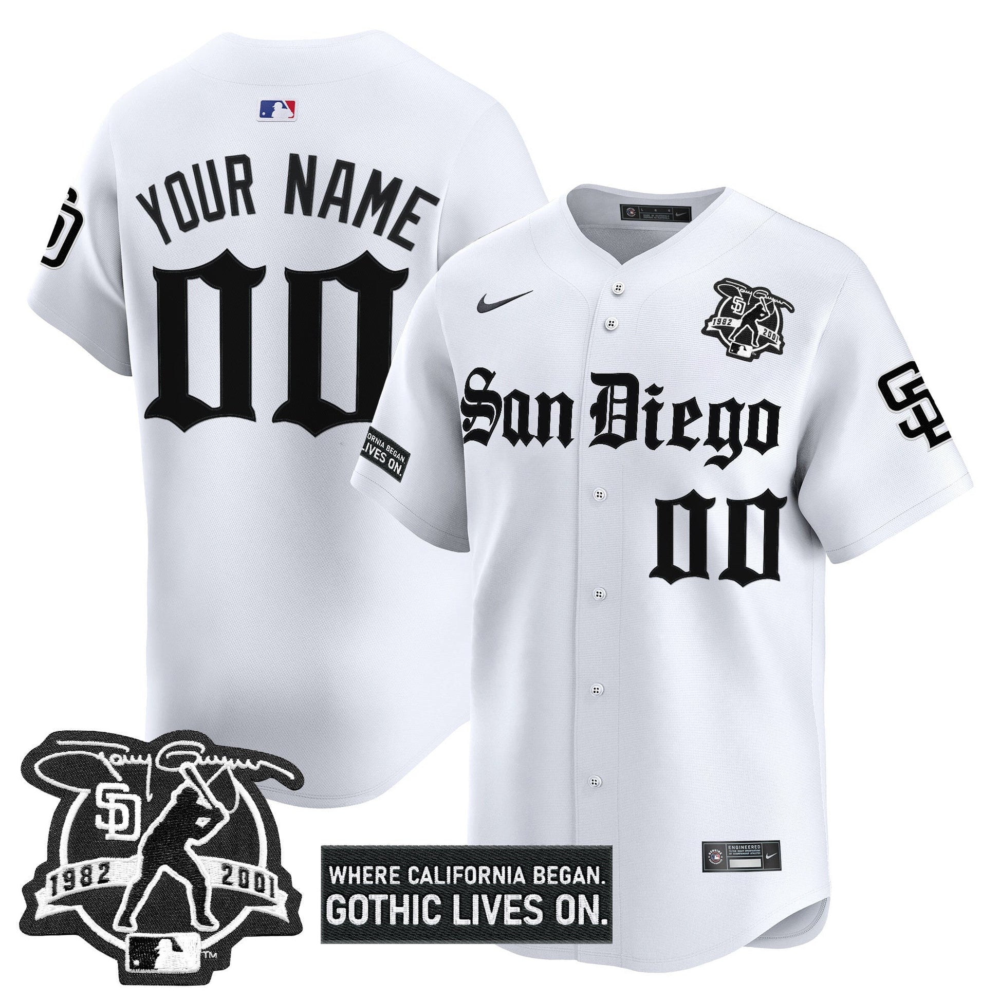 San Diego Padres 'Gothic Edition' Vapor Premier Limited Custom Jersey - All Stitched